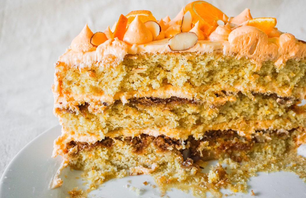 crush orange layer cake